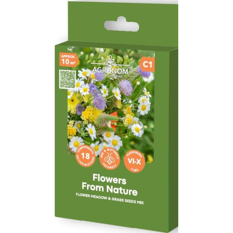 Puķu un zāļu sēklu maisījums Flowers From Nature 0.045kg